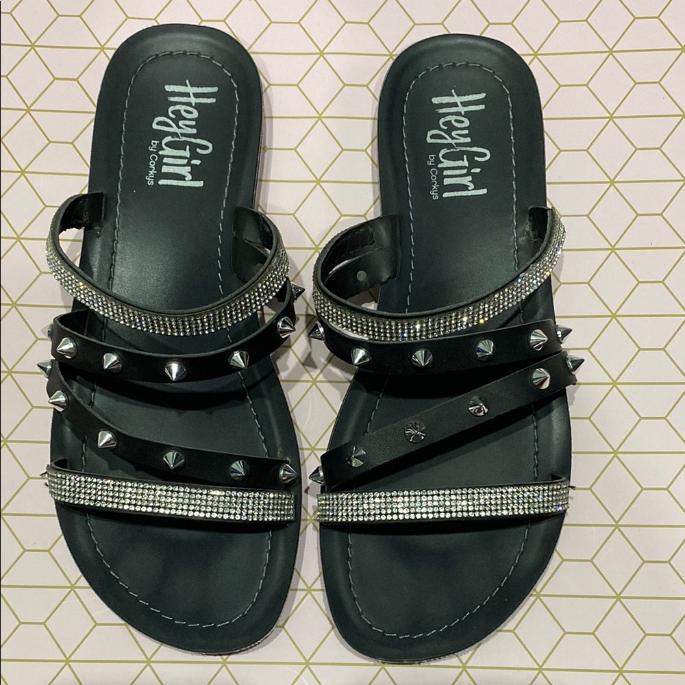 Corky’s Black Studded Sandals